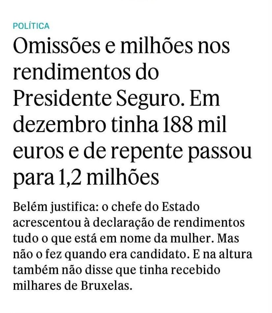 MariaCabugueira's tweet photo. Este Socialista, retirou da sua conta os rendimentos que são dele e da mulher, por casamento em comunhão de adquiridos, e 4 meses depois teve que os repor
Um SONSO
Não há corrupção em Portugal nos últimos 50 anos https://t.co/dFTkZ3QfKV