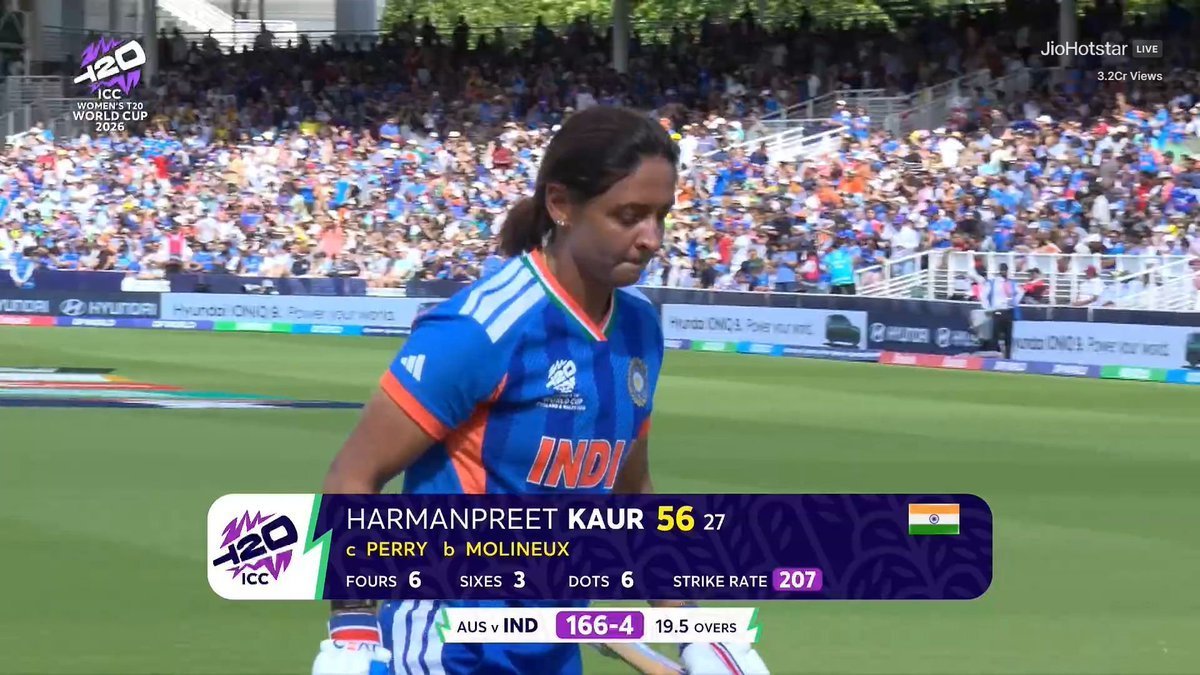ImTanujSingh's tweet photo. HARMANPREET KAUR AGAINST AUSTRALIA IN BIG EVENTS &amp; KNOCKOUTS:

- 89(88) in 2025 WC Semi
- 171*(115) in 2017 WC Semi
- 65(43) in 2022 CWG Final
- 52(34) in 2023 T20 WC Semi
- 54*(47) in 2024 T20 WC
- 89(88) in 2025 WC Semi
- 56(27) in 2026 T20 WC.

The Clutch Queen, Harman! 👑 https://t.co/012l2B1Smz