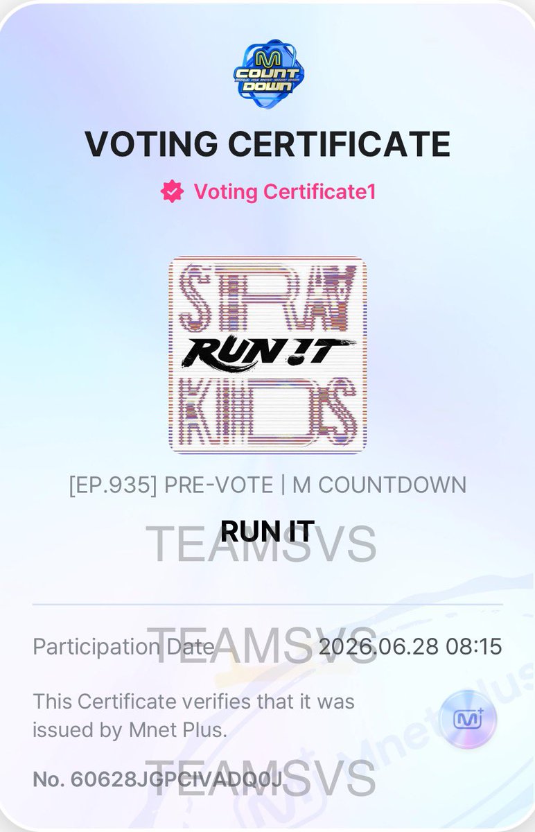 TeamSVS's tweet photo. [🏆 MCOUNTDOWN]
STAYS💖

BIG HUG to all the hardworking STAYs who are voting on MNET+, don’t forget to cast your daily votes now 🔥

🗳️ 5 votes daily per device

🗳️ VOTE: https://t.co/BRR0aHIoi1

📝 Tutorial: https://t.co/szenHKSPAE

⏰ Ends: 6/30, 23:59 KST
#RUN_IT #StrayKids https://t.co/j2aQQuV00H