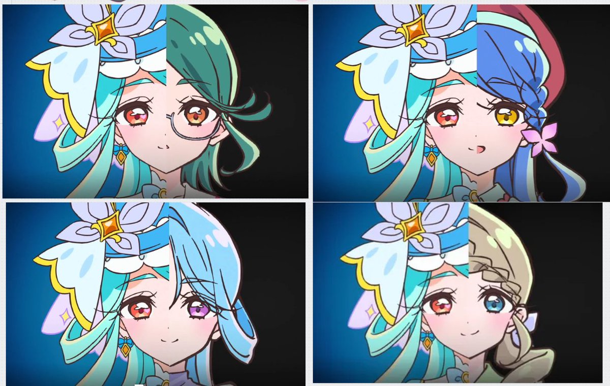 yaroslava425's tweet photo. Meitantei precure who is cure Eclair?
From observing the designs of the other cures versus their civillian forms I have concluded that the eye shape and the brow shape stays the same.
This leads me to believe thet cure Eclair is Kurea.
#precure #tanpri https://t.co/n7MzAF9iWa