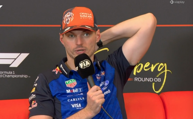 SCUDERIAFEMBOY's tweet photo. max about silverstone: ''i love the track but i did some laps on the sim and started laughing. it felt like a different track to be honest, you barely have battery around a lap. it's constantly flat.'' https://t.co/7izyYUURkk