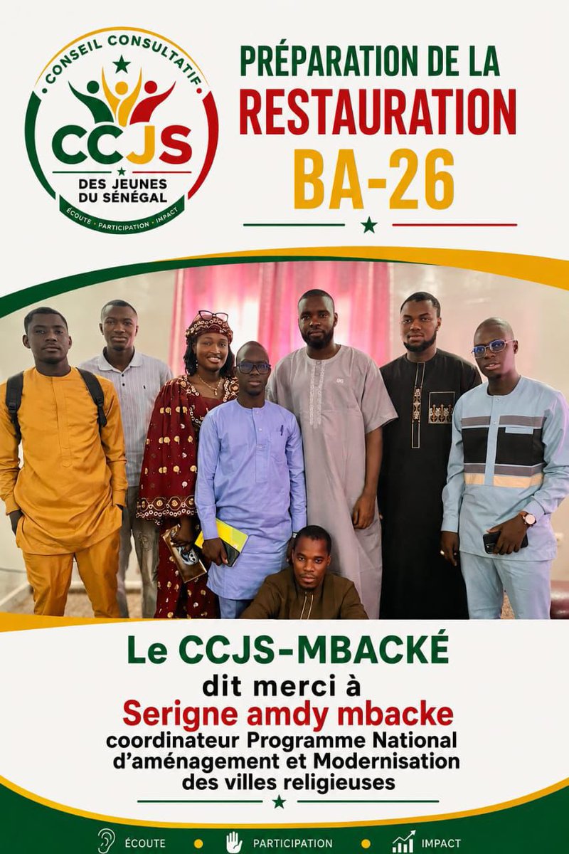 ammbacke's tweet photo. Toutes mes félicitations au CCJS-Mbacké pour cette belle initiative en faveur des candidats au Baccalauréat 2026. Votre engagement aux côtés de la jeunesse est exemplaire et mérite d’être salué. Qu’Allah facilite la réussite de tous les candidats et récompense abondamment les initiateurs de cette noble action.

#A2M