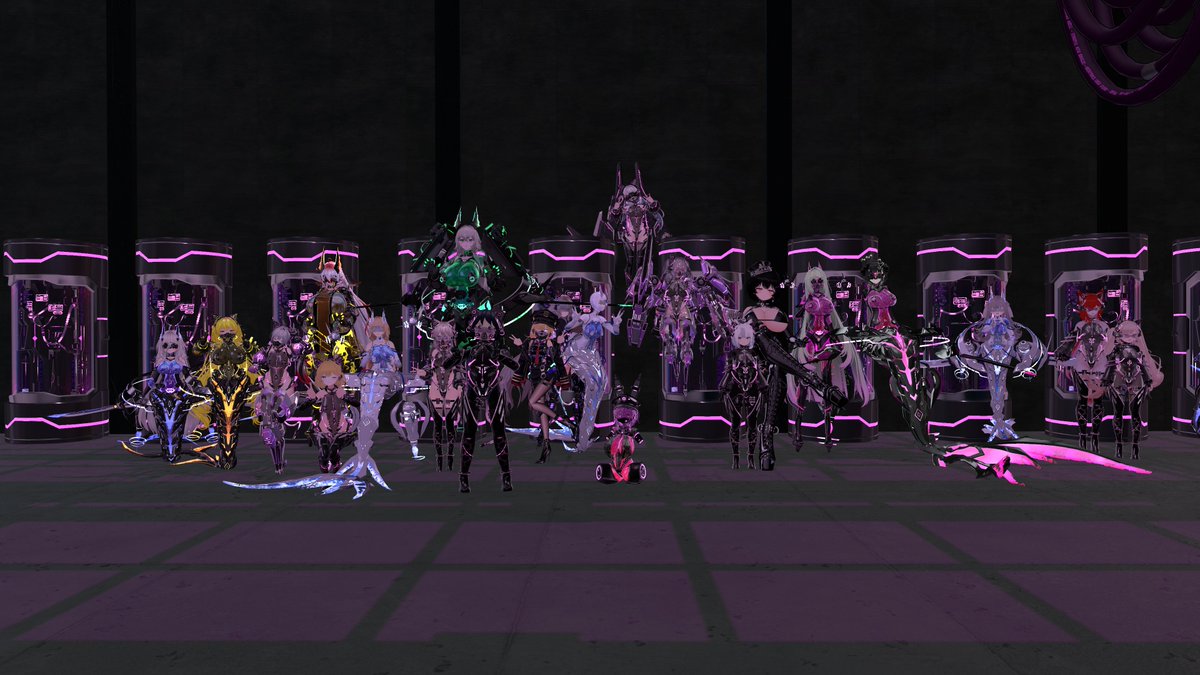 REXUS1114's tweet photo. EvilFall集会に参加させていただきました！
皆さんの多種多様な改変で楽しい時間を過ごせました！
3枚目の写真がお気に入りで、1人が8体のアバターを召喚させて、分隊として機能して見えるすごい写真でした！
#YaokiSubDesign #EvilFallSet https://t.co/F6YH7dDQYv