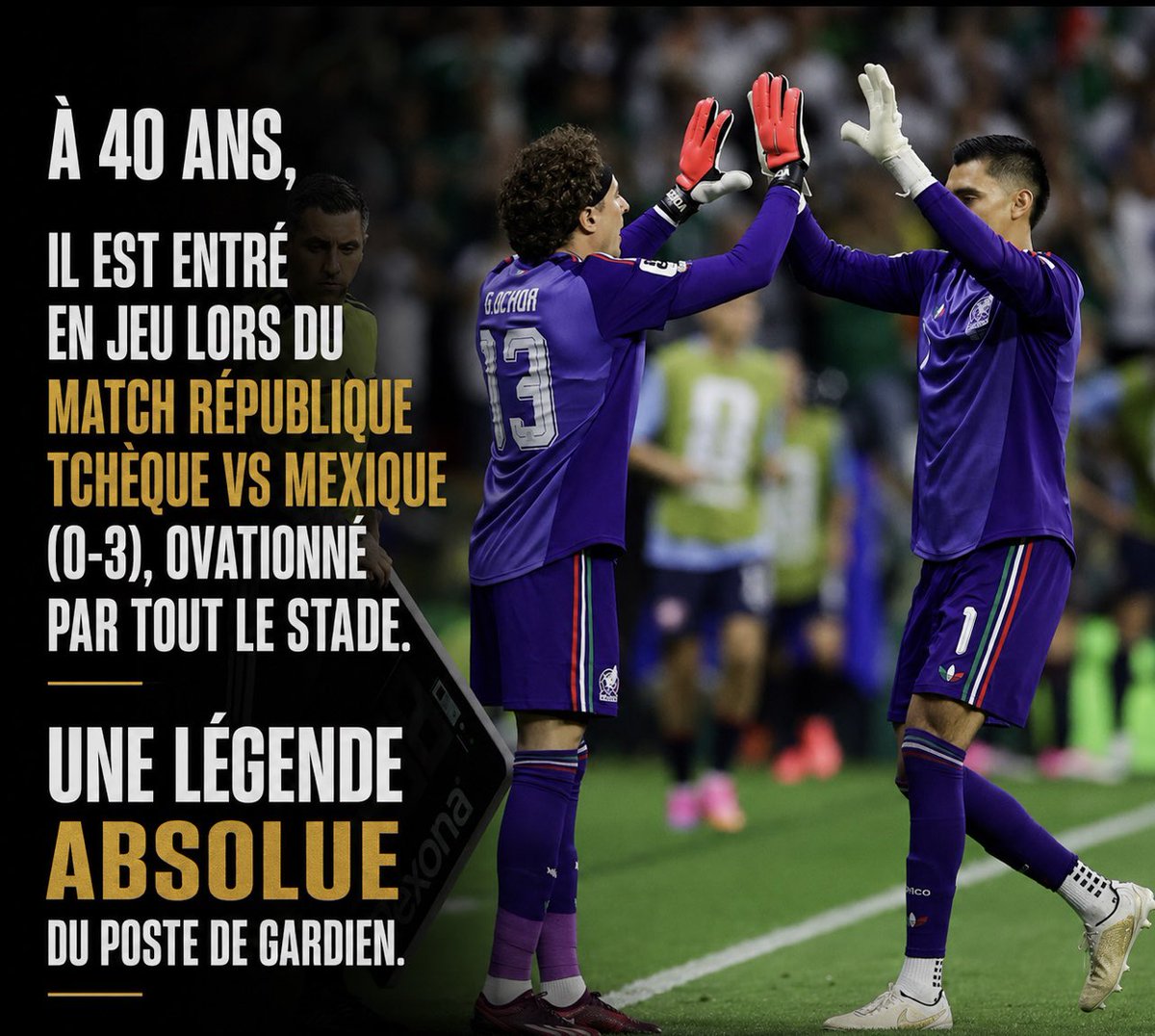 Actu_gk's tweet photo. 🇲🇽 Guillermo Ochoa.

6 Coupes du Monde.

Où le classez-vous parmi les plus grands gardiens de l’histoire ? 👀🧤 https://t.co/qAE1JhzU1R