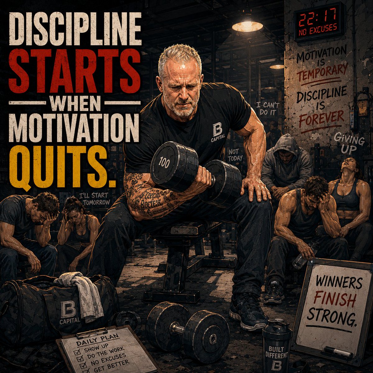 Lancebachmann's tweet photo. Motivation gets you started.
Discipline keeps you going.
The people who win aren't always the most talented. They're the ones who keep showing up when they don't feel like it.
Anybody can perform when they're motivated.
Who are you when you're not? ๐ฅ
#lancebachmann https://t.co/JoB315FqpJ