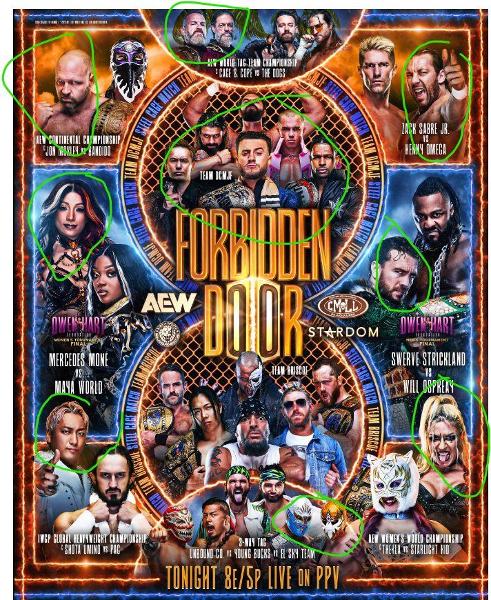 MDPunk7's tweet photo. Locking in my predictions for #ForbiddenDoor before the show tonight and yes I'm completely bias towards Team MJF even though I expect faces to win that match deep down https://t.co/5lv87d8z3f