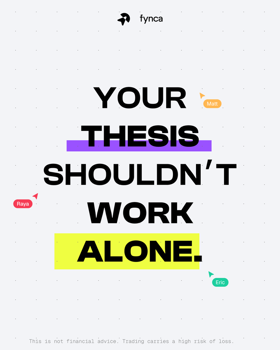 Fyncaaa's tweet photo. Your thesis shouldn’t work alone.

In Fynca, you can research stocks together, keep the context in one shared workspace, and build the thesis as a team. https://t.co/q68kvW5owA