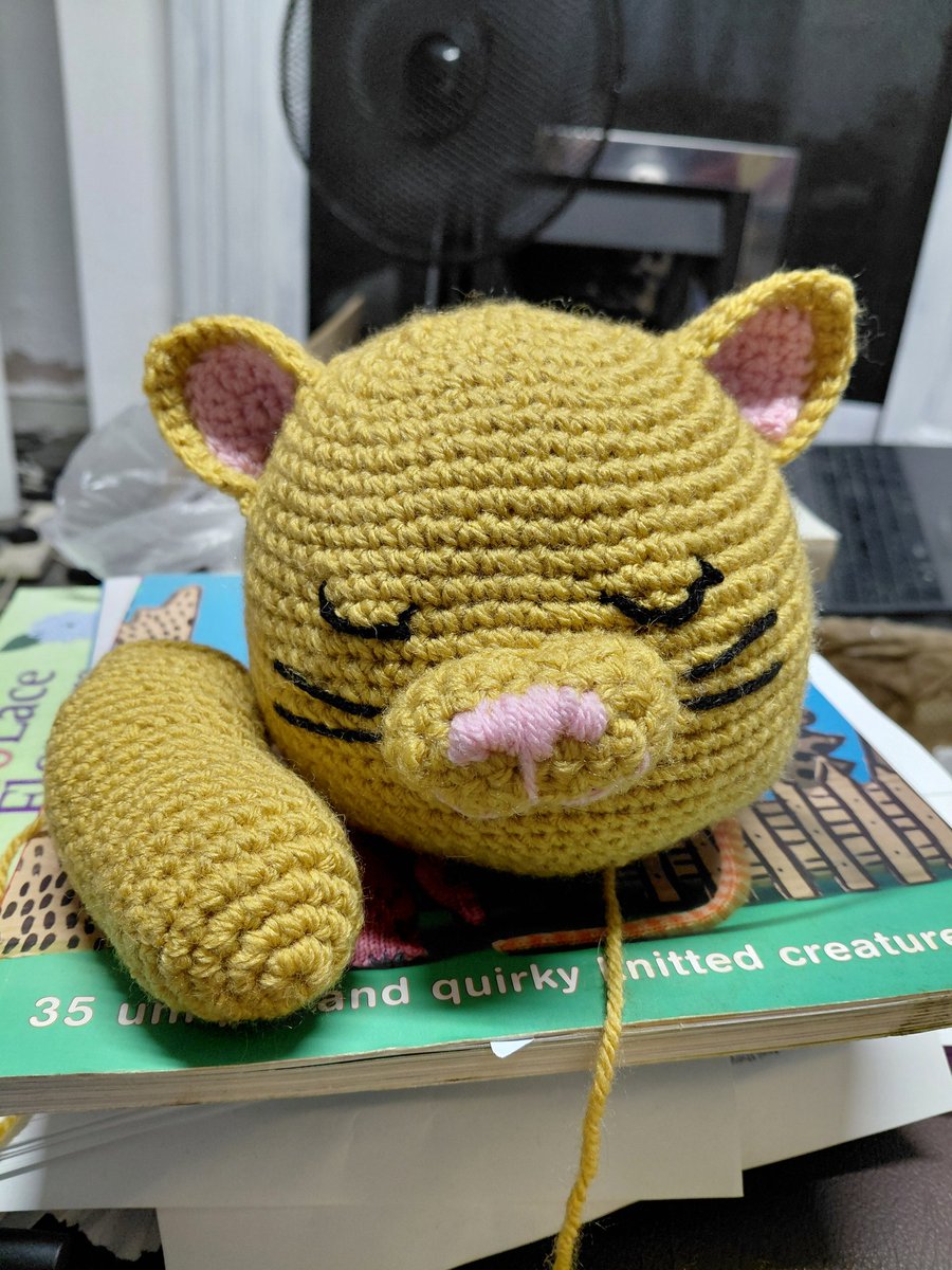 Snugglers_UK's tweet photo. Progress of my WIP sleepy kitty crochet. 

#crochet #yarn #crochetcat #cat https://t.co/3Ld3kaVio3