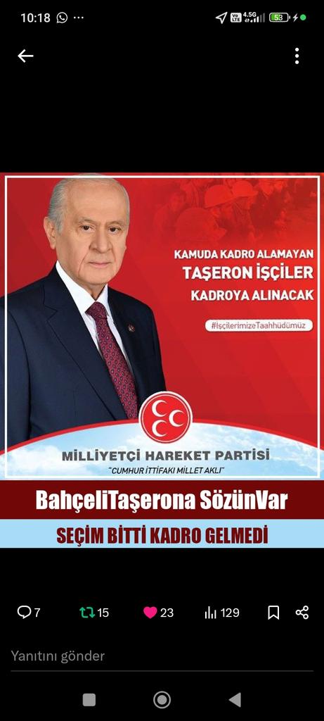MHusemoglu45720's tweet photo. @HulyaDemirdas26 Cumhurbaşkanlığında Çalışma 113 Kiralık Araç Şoförü Kadro aldı aynı statüde Diğer Kurumlarda Çalışan asıl işi yapan Kiralık Araç Şoförleri Mağdur kaldı bütün Afetlerde Sağlık Deprem Sel Yangın Pandemin her zaman ön planda ama hak hukuk adalet deyince kimse yok verilen sözler var https://t.co/IvmP6bsNBh