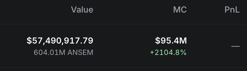 valueandtime's tweet photo. Ansem is up almost $60M right now bro what the fuck lol https://t.co/5B8NZTyMGq