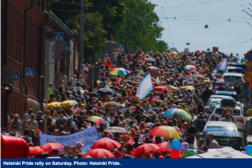 JonnyClock1977's tweet photo. 100K ...BIG BIG NUMBER
join Helsinki Pride rally showing unity with sexual, gender minorities

Police and Helsinki Pride estimated that about 100,000 people joined the rally started at the noon in the Helsinki centre and paraded around different important vantages.

DAILY FINLAND / WOW MEDIA CHANNEL
Published : 27 Jun 2026, 22:31
Updated : 27 Jun 2026, 22:39