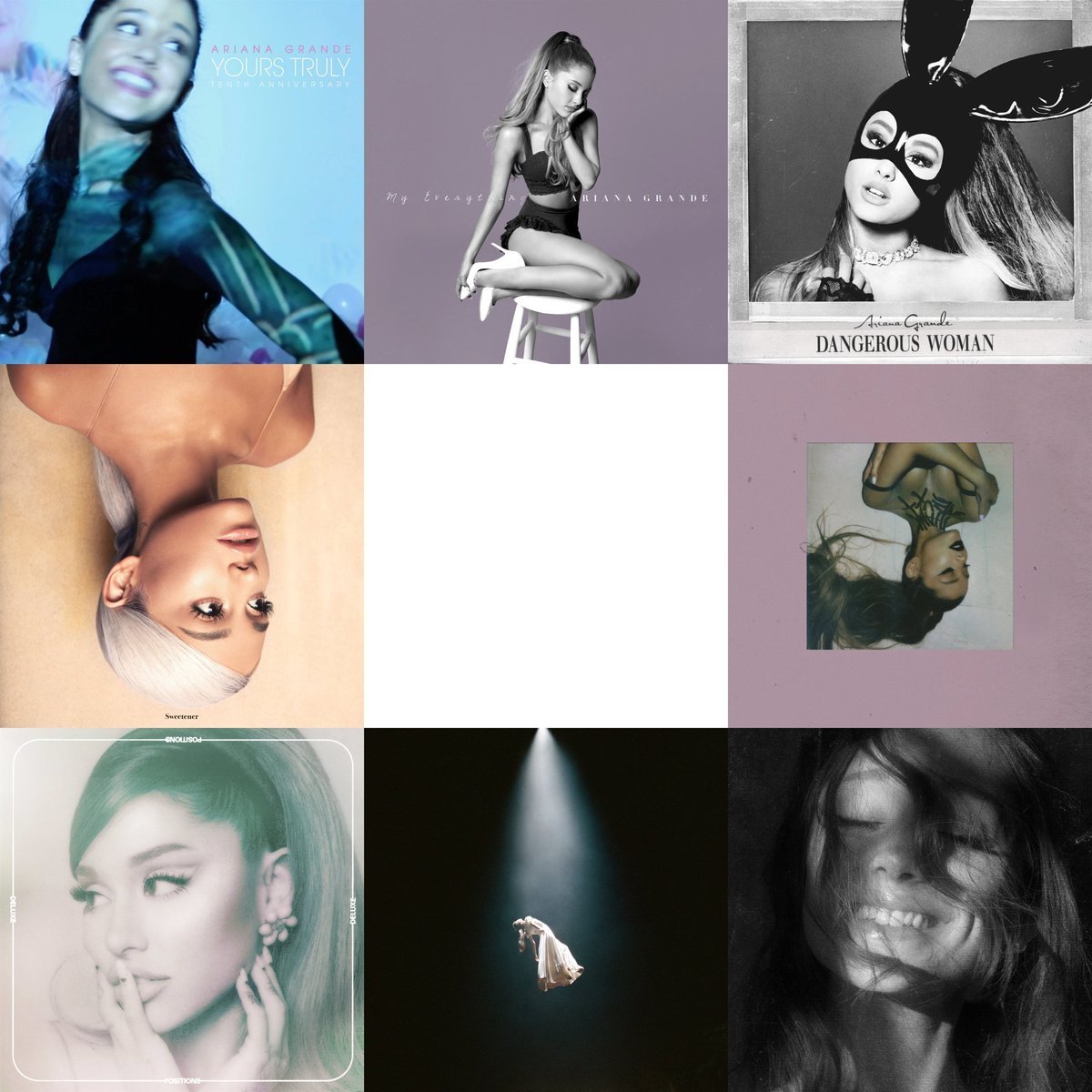 AGDailyData's tweet photo. Ariana Grande albums with most tracks above 100M on Spotify:

#1. eternal sunshine — 18/19 tracks
#2. Positions — 16/19 tracks
#3. Dangerous Woman — 15/19 tracks
#4. Sweetener — 13/15 tracks
#5. thank u, next — 12/12 tracks
#6. My Everything — 10/17 tracks
#7. Yours Truly — 8/18 tracks
#8. petal — 1/1 tracks

Total — 100 tracks