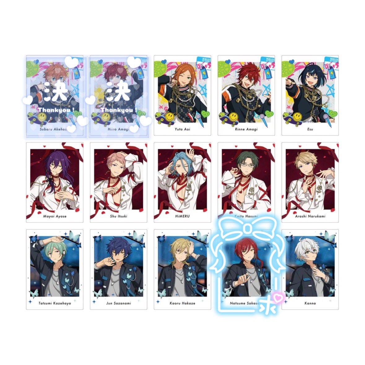 nekoneko716815's tweet photo. 【交換/仮約束】
あんスタ ぱしゃっつ P.A.shots!! Extra
-SELECTION 10 UNIT SONG-

求:夏目
譲:画像参照(無印各3)

＊郵送or予定が合えば池袋手渡し
＊3Box予約予定
＊身内の代わりで求めております。
＊纏めて優先(キャラ枠での交換優先)
検索からでもお気軽にお声掛けください🙇🏻‍♀️" https://t.co/18bqIEi6vg