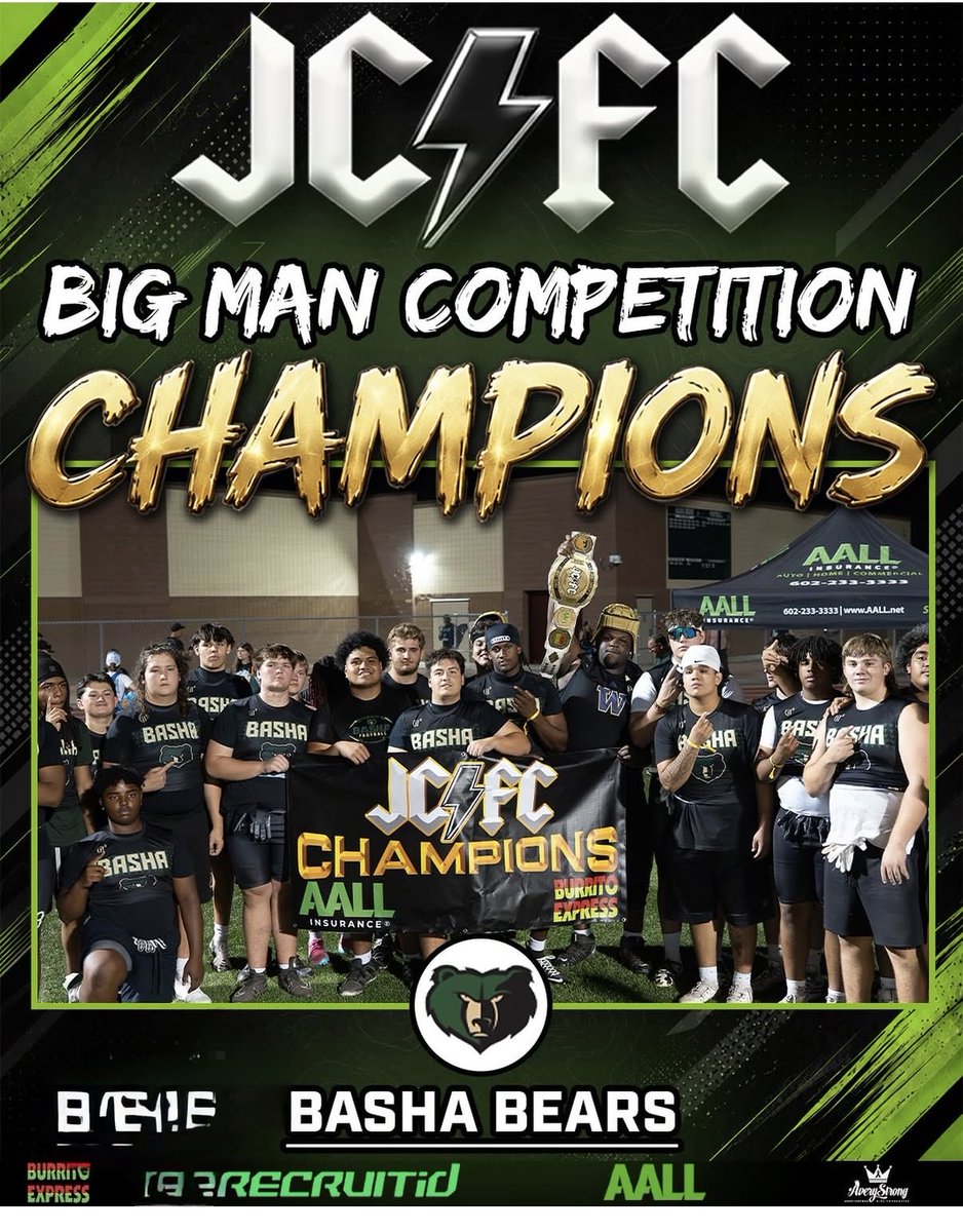 brogersrn22's tweet photo. Last high school 7s tourney for our seniors. Basha won both 7s and big man! 🐻🔥
Congratulations to the tourney MVPs @JakeRogers2027 @JakeH_2027 @noahrobertsss @_jadenbaldwin 
Thank you @JUSTCHILLY for a great night!
@therealbeadle @BrandonHuffman @BJMedia1 https://t.co/VgFQ8eM8Nl