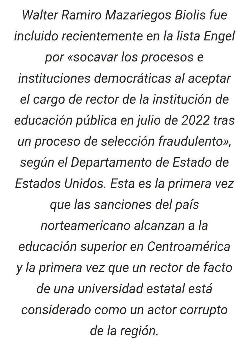 BernardoCaal2's tweet photo. Millones de guatemaltecos estamos esperando la captura inmediata del corrupto  Walter Mazariegos "El Usurpador Usac" ... Estados Unidos lo tiene catalogado como un gran corrupto en Guatemala.El  Consejo Universitario que ha sido participe de los actos delincuenciales en USAC. https://t.co/LD2hm43iPH
