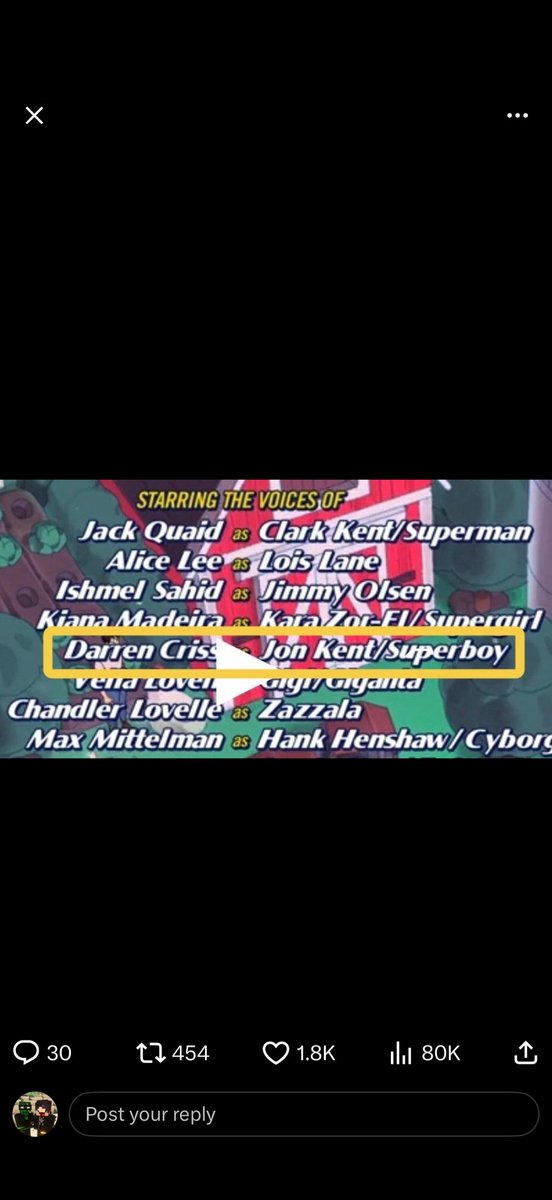 YxllowTrees's tweet photo. THE darren cris THE harry freaking potter from STARKID which i LOVE is JON KENT in MAWS??? ONE OF MY FAV SHOWS ?!?!! im asscending https://t.co/ZRoi2DOu3Z