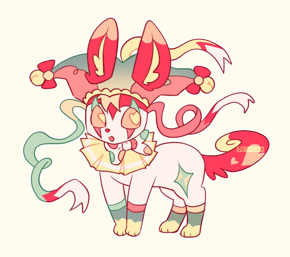 LE0N1exe's tweet photo. ⊱ ✧ Jester sylveon adopt open ♡ info below https://t.co/jLFvIPd45F
