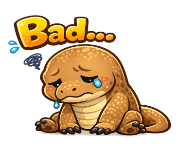 StudioKai_Stamp's tweet photo. The komodo dragon “Bad…” sticker works great when you mess up a little.
It adds a friendly “Ah… that went badly…” vibe.
https://t.co/Bdv46IiQlY
#LINEsticker #LINEstickers #StickerArt
#CuteArt #AnimalArt #ArtistOnX https://t.co/ftYasSeqHa