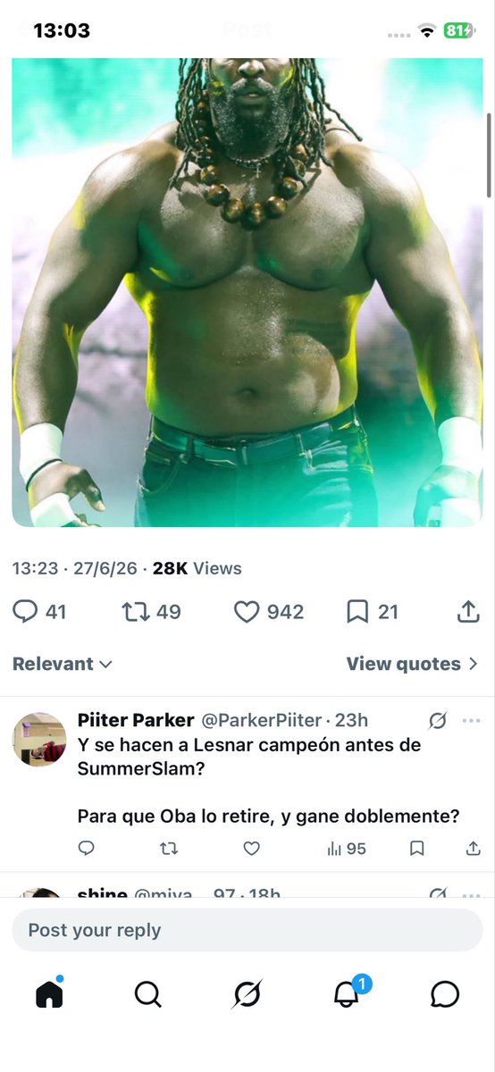 ParkerPiiter's tweet photo. @RolsoG Desde antes que Sami ganase el campeonato ya yo tenía esa teoría, ahora se refuerza https://t.co/kNRsZNp2lK