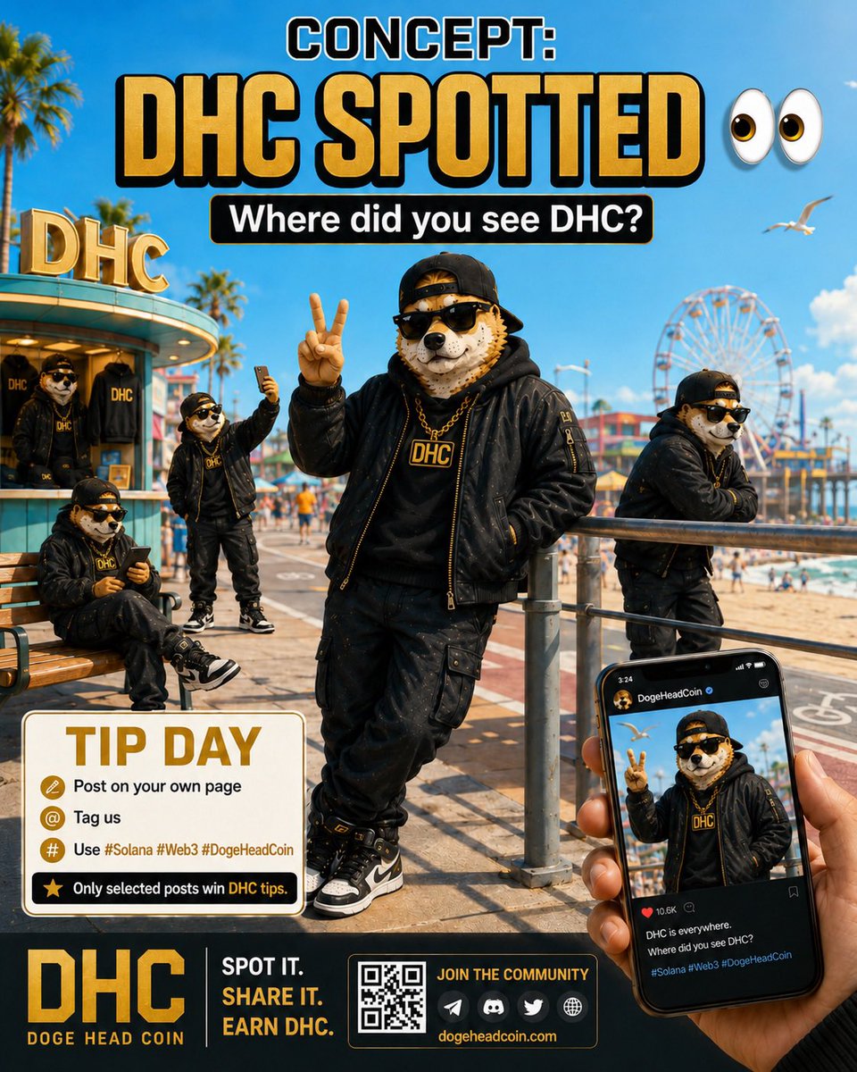 Crazypaperbag's tweet photo. DHC TIP DAY starts NOW! 💸🔥

Concept: DHC SPOTTED 👀
Where did you see DHC?

Show us where DHC appeared.
Post your meme, edit, video or artwork on your own page.
Tag us. @hugh_stiel and @Crazypaperbag 
Use: #Solana #Web3 #DogeHeadCoin

⚠️ Only selected / favorite posts will win DHC tips.
Posts outside the concept will not be eligible.

Spot it. Share it. Earn DHC. 🖤💛