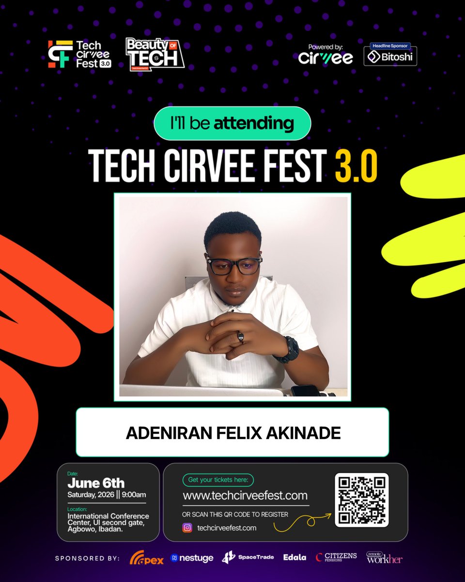 akinadefelix0's tweet photo. Your next mentor... Your next client... Your next opportunity...
Could all be in one room. 
And thats why I will be there!
July 11🔥🔥🔥.
Get your ticket https://t.co/gJbvFtJWx5

@hellocirvee @techcirveefest 
#TCF30 #TechCirveeFest #BeautyOfTech https://t.co/v6zIof9Uha