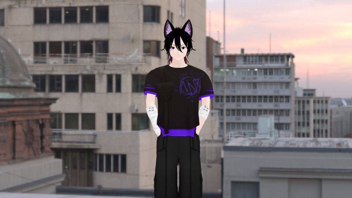 cloudripper_'s tweet photo. Well... Tried my hand at making a photo in blender of all apps... At least I have more freedom of posing than in VRChat on desktop.👍👍 https://t.co/ZhTB81b4f6