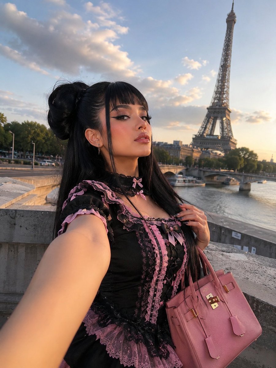 VPLCharts's tweet photo. Vampira Loaiza vía IG post:
 "Hoy es mi ultimo dia en Paris y no podia irme sin visitar la Torre Eiffel, es hermosa 🇲🇫🥖🤍. https://t.co/WClCWStMIh