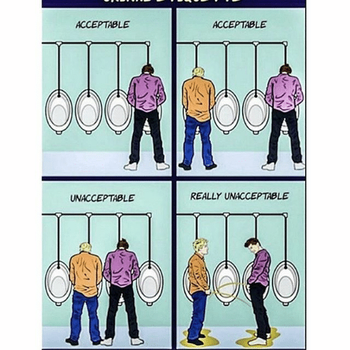 boredsilly's tweet photo. @JaseInAmerica1 It's also considered creepy here in the US to walk up and stand next to someone at the urinal when the rest are available. Granted, if you decide to do it, you must turn your head and stair at them unblinkingly until you finish. No smiling allowed. https://t.co/PdlDkEXOB1