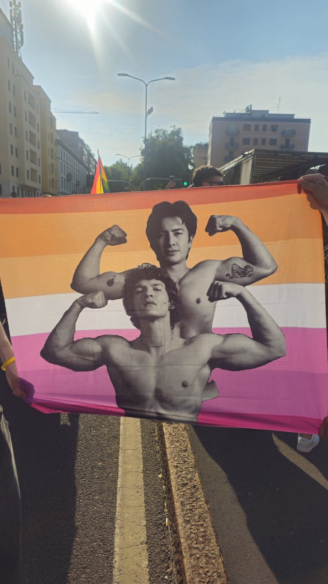 hudsonwonline's tweet photo. Fans with Hudson Williams banners spotted at Pride in San Francisco, Milan, and Chile this weekend! 🏳️‍🌈 (via MariiiMore, rozadyke, sunflowererika9 and  nOntantObene) https://t.co/E7Sumb9iL5