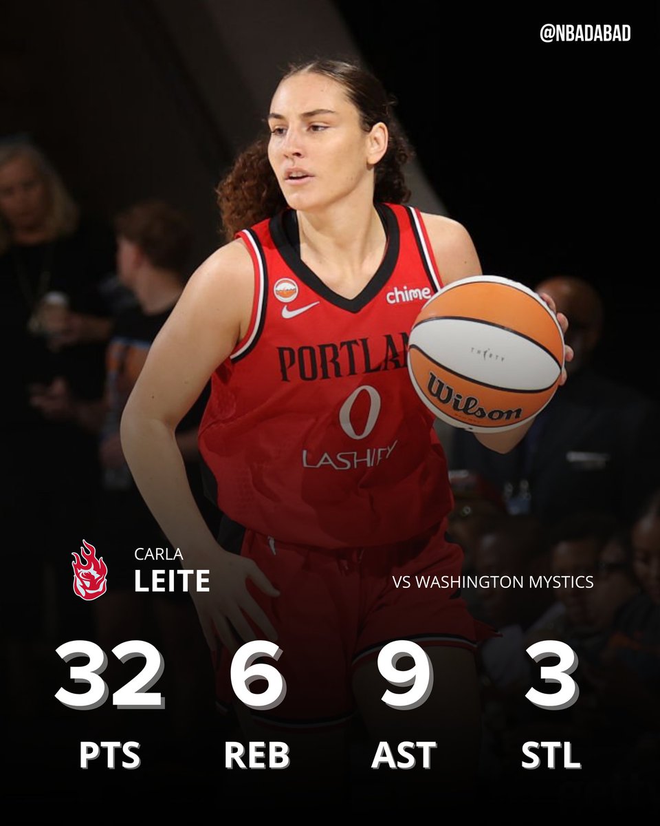 NBAdabad's tweet photo. Carla Leite após 4 prorrogações:

32 pontos
6 rebotes
9 assistências
3 roubos de bola

Não foi suficiente... https://t.co/oG8OqJUMXo