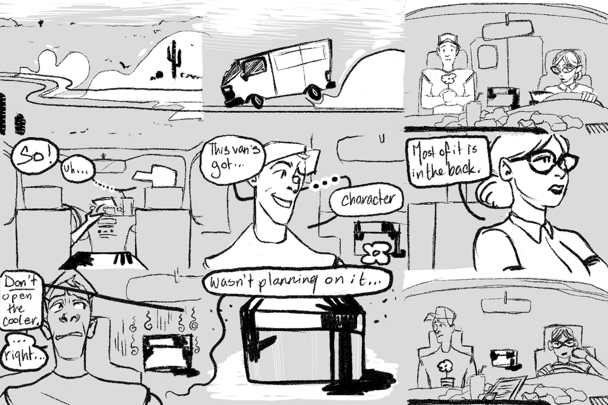 TF2Pimp's tweet photo. storyboard mock up for a friend, and it's scout + miss pauling! https://t.co/uRQ9AD39Qq