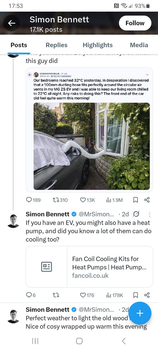 KeithJonsn's tweet photo. @HolliFeeley Saw a post where they pumped their car AC into the house. https://t.co/Pcl4Ad1HJr