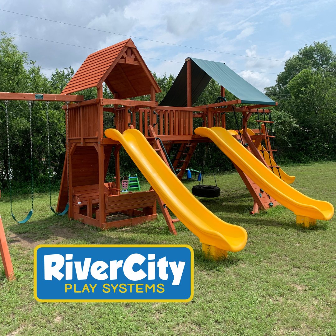 RiverCityPlay's tweet photo. 🌟 Seeking the ultimate swing set for your BIG YARD? Look no further than the Supreme Dual Triple Shot! 🎉 Ready to elevate your backyard fun? Call River City Play Systems at (210) 920-6953 to order yours today! 🚀

#RiverCityPlay #SanAntonio #BackyardFun https://t.co/FakifTCyVX