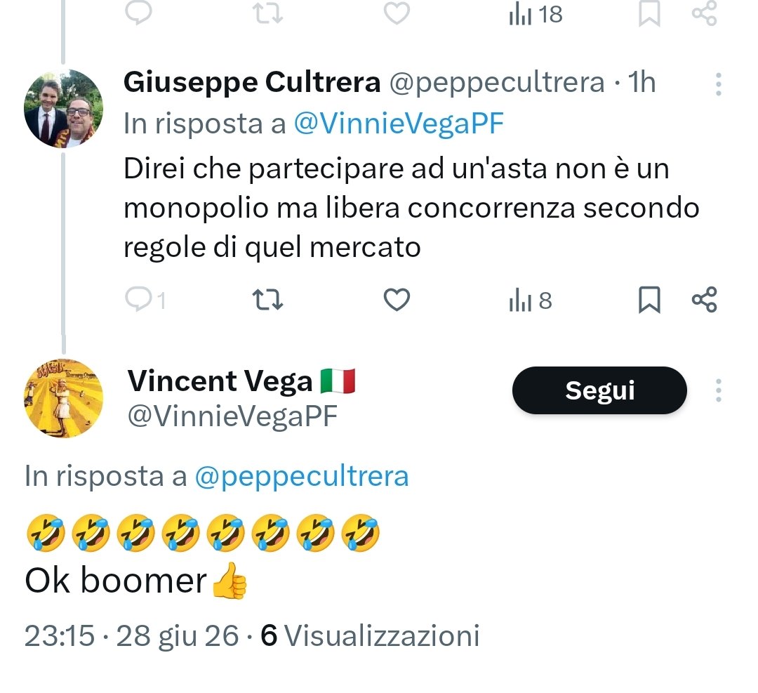 peppecultrera's tweet photo. @sergiosaia @180secondi A proposito di profili anonimi, questo è uno degli eroi di riferimento di certa politica.
Due interazioni a un post, e poi risposta idiota e blocco.
Se lo scopo di questi profili è convincere qualcuno o fare proseliti... https://t.co/TmRKwakOv3