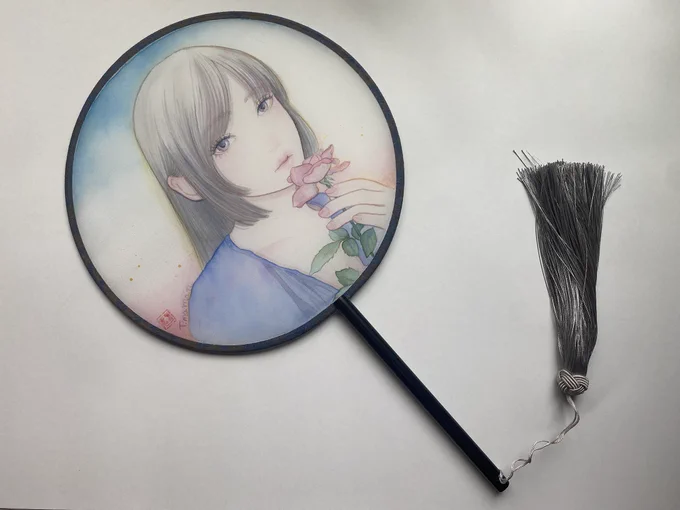 本日からです。 よろしくお願い致します #展示会 #絹本 #アナログ絵