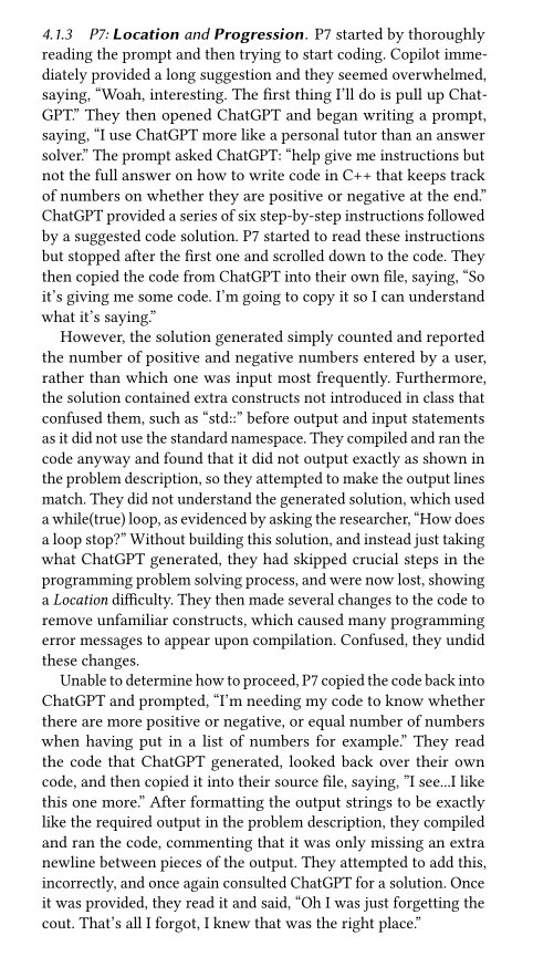BenEnterprises's tweet photo. Many such cases of P7 unfortunately
"Woah, interesting [suggestion from Copilot]. The first thing I’ll do is pull up ChatGPT."
"I use ChatGPT more like a personal tutor"
"So [ChatGPT]’s giving me some code. I’m going to copy it so I can understand what it’s saying" https://t.co/SachqhQwac