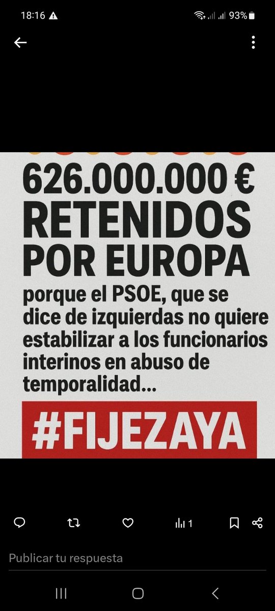 vegasu417739's tweet photo. @psoe_m @JSMadrid @diianamare @Aranza8_8 @oscarlopeztwit Qué descaro, @psoe_m. Fabricáis épica con los jóvenes para camuflar que @oscarlopeztwit va mendigando clemencia en Bruselas por su incompetencia con el abuso temporal público. Nos multan con 626M. ¡Asumid el pufo de vuestro bolsillo y acatad al TJUE! 🗳️💀 #FIJEZAYA #OBADAL https://t.co/L1zZjh6A9H