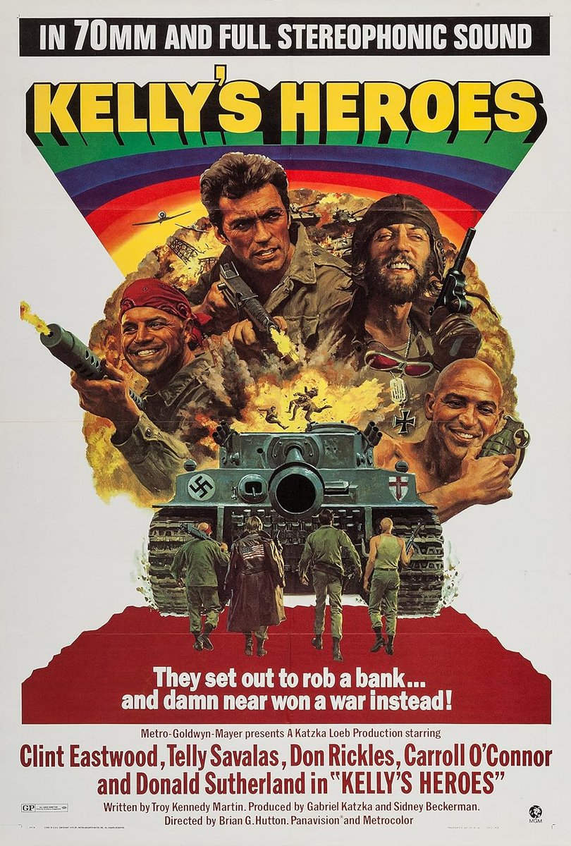 TallyMichelle4's tweet photo. #NowWatching #FilmX
#KellysHeroes (1970)
A group of U.S. soldiers sneaks across enemy lines in WWII France to get their hands on a secret stash of Nazi treasure.
#ClintEastwood #TellySavalas #DonaldSutherland https://t.co/cj8Hrt1KHl