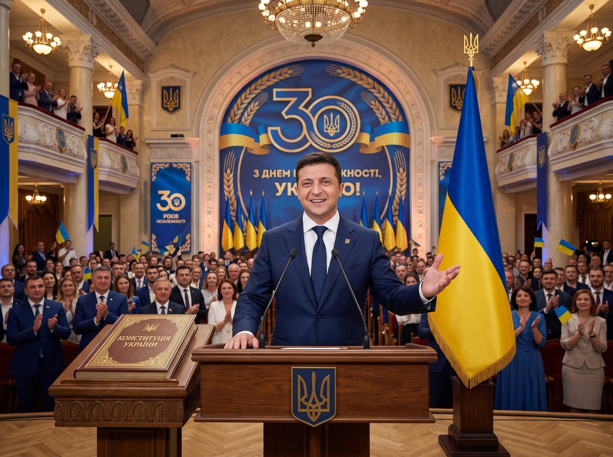 Volodymyr Zelenskyy congratulated Ukrainians on the 30th