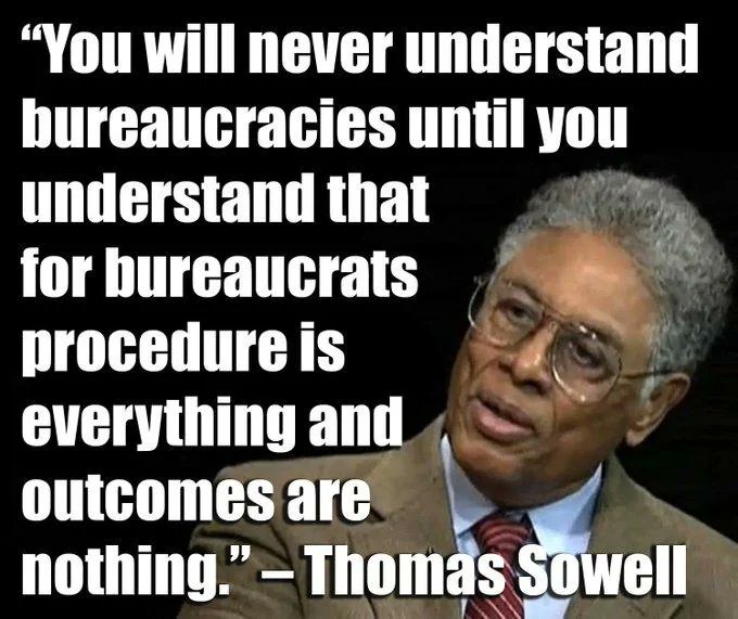 DailySowell's tweet photo. Thomas Sowell on bureaucrats https://t.co/qDb1KNmpDS