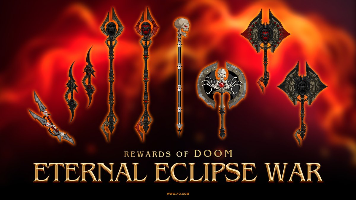 ArtixKrieger's tweet photo. The war is heating up in AQW! Join the Wicked War event to evolve your ShadowReaper, SkullStaff, and Twin Blades of Doom into powerful variants, then push even further into Unreal upgrades for even greater power. Unlock new merge shop versions too! https://t.co/KMGBEhvETk
~B #aqw https://t.co/nXh8NPcyaX