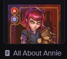 Prismaticismism's tweet photo. Finishing the written portion of my Annie guide today and will publish it tonight.
When I publish the guide I will raffle some discount codes to anyone who liked and replied to this tweet! https://t.co/TpjHvpGxnJ