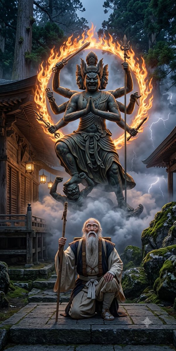 役行者と蔵王権現。