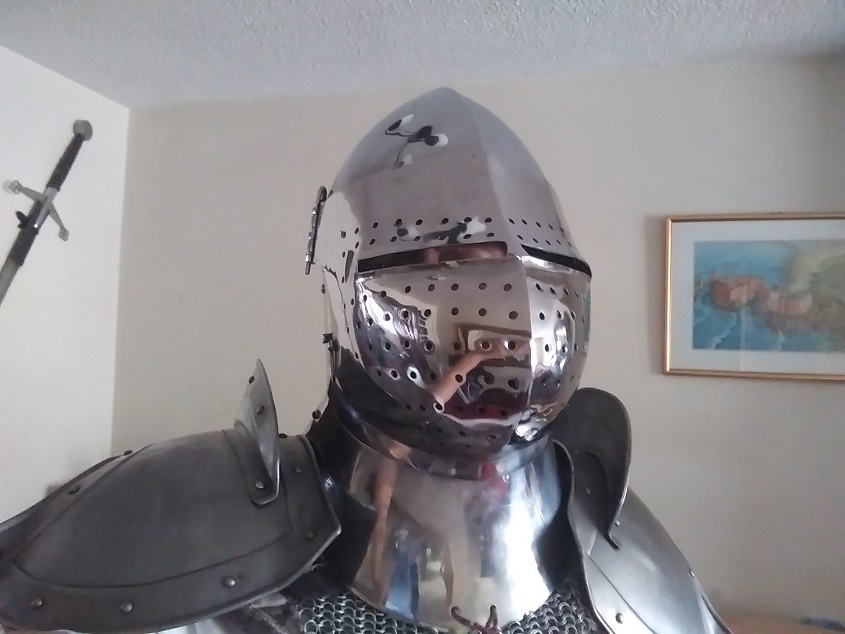 andrewsp2009's tweet photo. My old Great Bascinet from 2017. #ManAtArms #storytelling #DirletonCastle https://t.co/0Nin7zOyrr