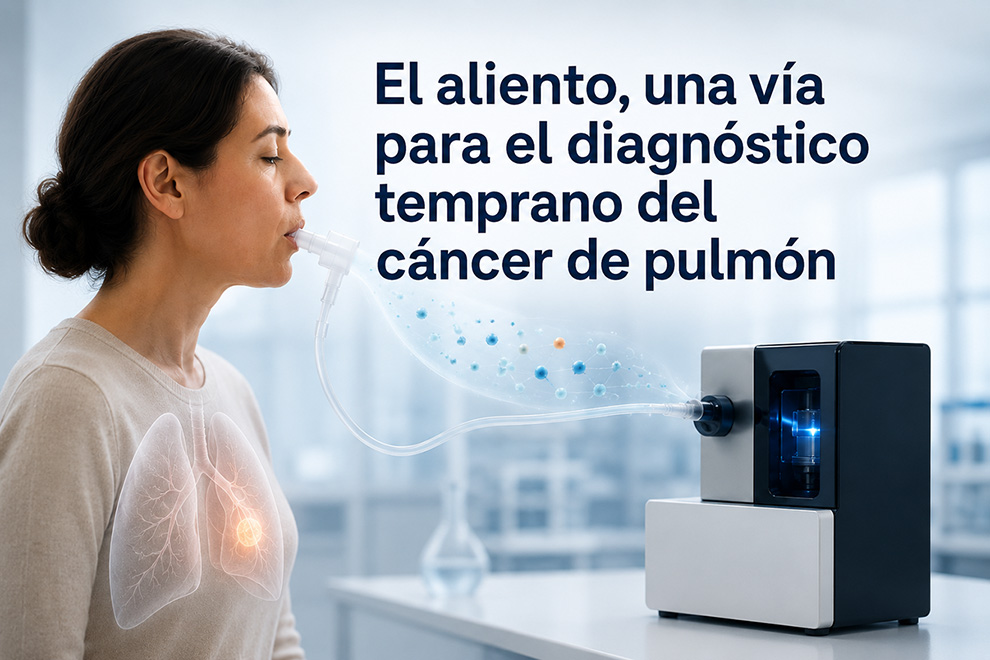 UNAM_MX's tweet photo. ¿#SabíasQue tu aliento contiene una firma química única? Su análisis aporta información sobre los procesos que ocurren en el organismo y abre una vía prometedora para la detección temprana del cáncer de pulmón > https://t.co/lXJG9fRx1g https://t.co/ZNsFXfRdbe