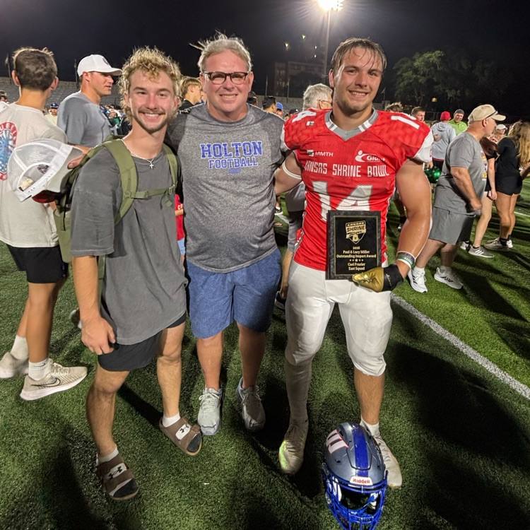 WeAreHolton's tweet photo. Congratulations Cael and Alec Frazier. Cael played a great game and was recognized as the lead fundraiser for the East Shrine Team. Alec photographed the East players during the game. East won 14-7! https://t.co/eJYuadHrkb