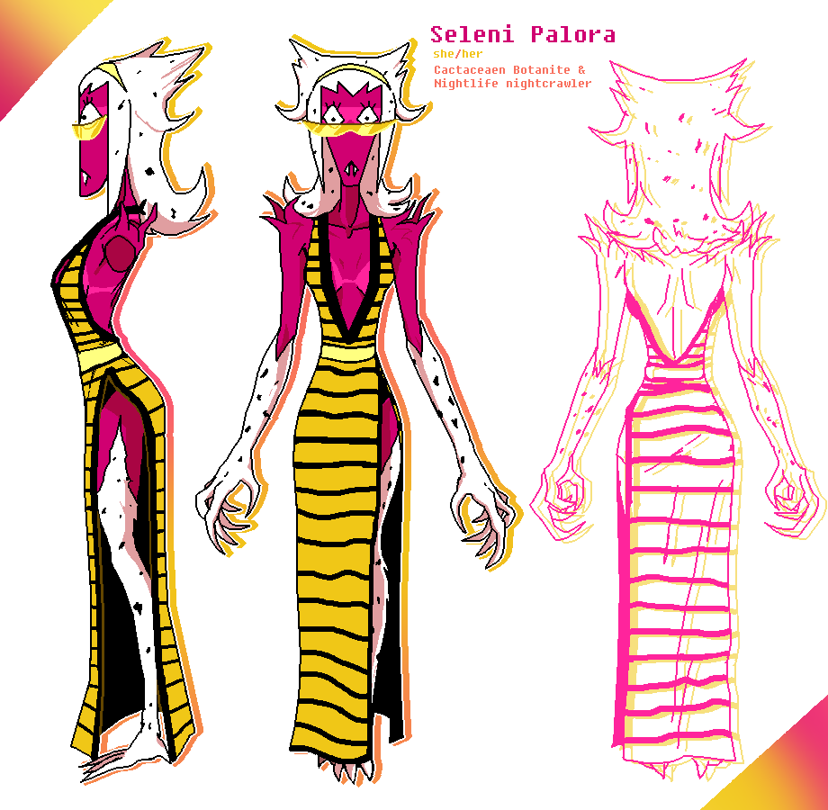tumourloaf's tweet photo. oc in same fruit alien species as ms. stauber. this time some kind of pitaya lady. go my dragonfruit https://t.co/1c0jCaVxF3