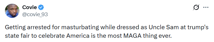 maddenifico's tweet photo. On brand and true to form, MAGA never disappoints. 😂🤣 https://t.co/HYzODvYC4Q
