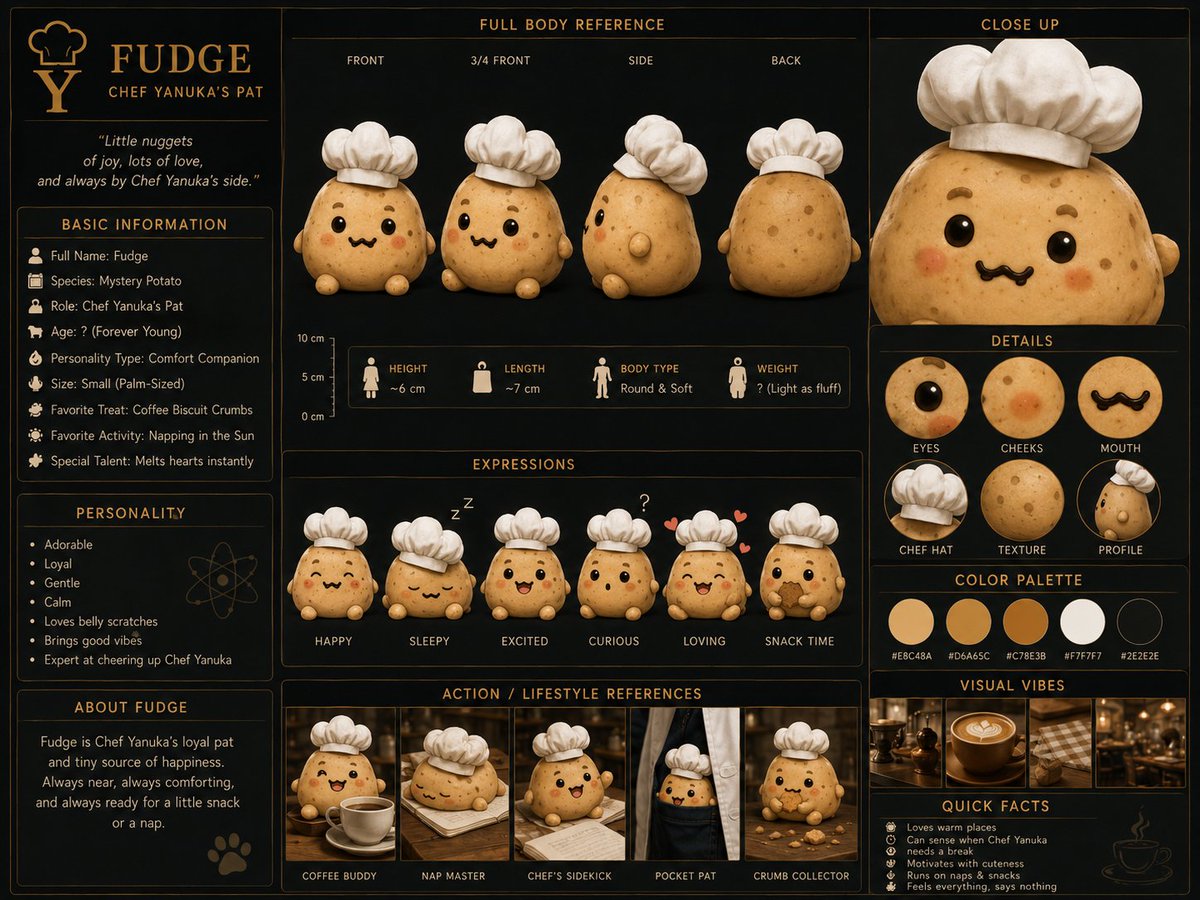 chef_yanuka's tweet photo. New reference sheets cause the ai created me a pat by mistake.  But I love him https://t.co/GRnryXRNir