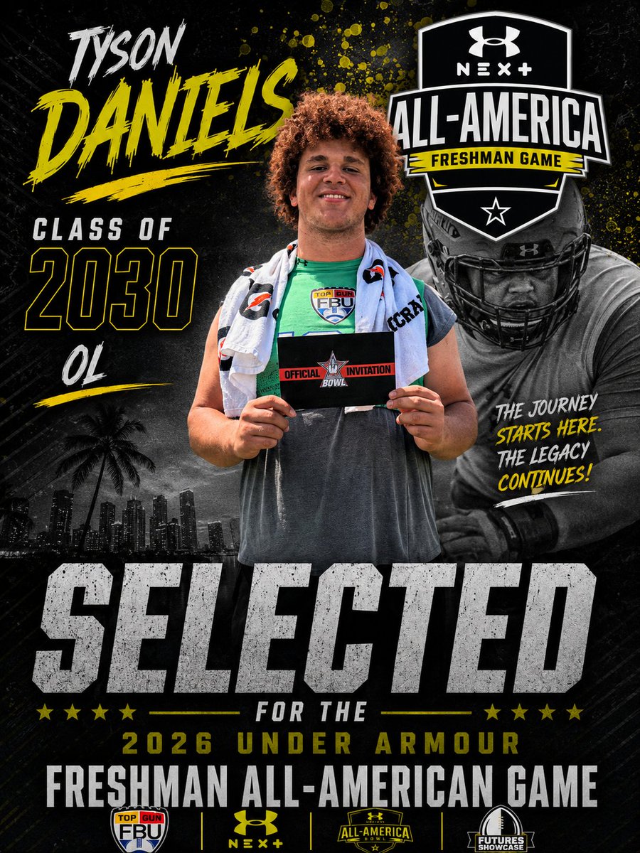 realtysond's tweet photo. Blessed to be selected to participate in the Freshman All-American Bowl. 
@TFordFSP 
@DenayFSP 
@ErikRichardsUSA 
@FBUcamp 
@marcobrewer_ 
@coachdoughFSP 
@HeadCoachJones 
@CoachMaui 
@UANextFootball 
@RFordFSP https://t.co/V7bKAOR2YM